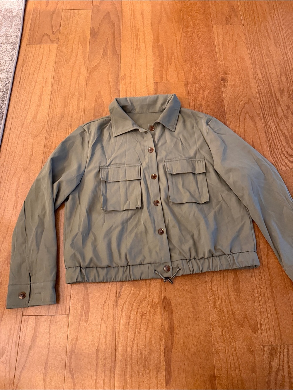 Olive Utility Button-Front Women's Jacket